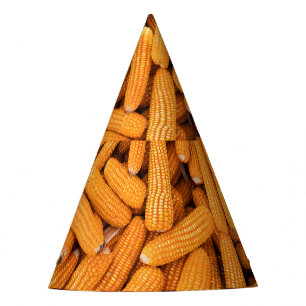 Orange Mais Cob: Ernte Landwirtschaft Hintergrund Partyhütchen