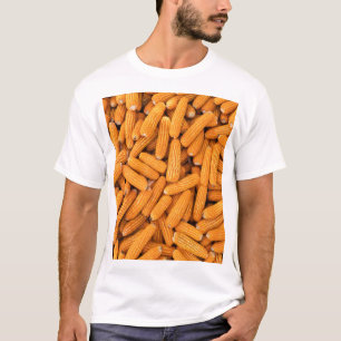 Orange Mais Cob: Ernte Landwirtschaft Hintergrund T-Shirt