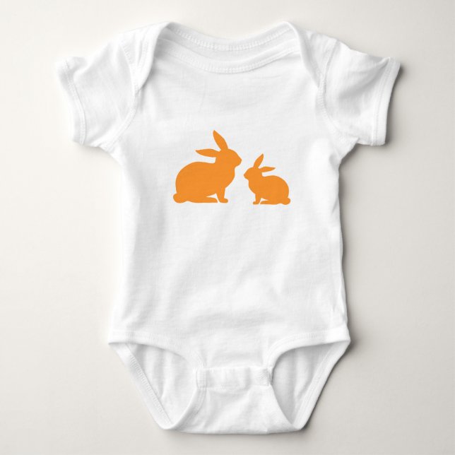 Orange Mama und Baby Bunny Baby Bodysuit Baby Strampler (Vorderseite)