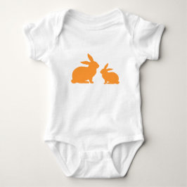 Orange Mama und Baby Bunny Baby Bodysuit Strampler