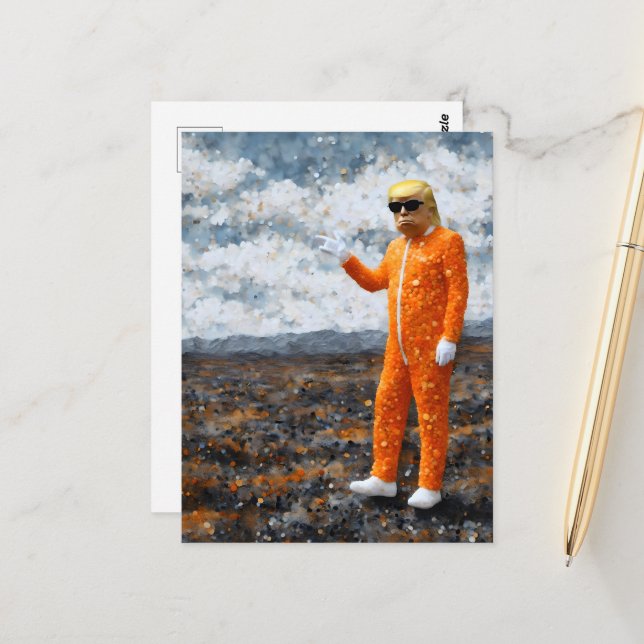 Orange Man Trump Postkarte (Vorderseite/Rückseite Beispiel)