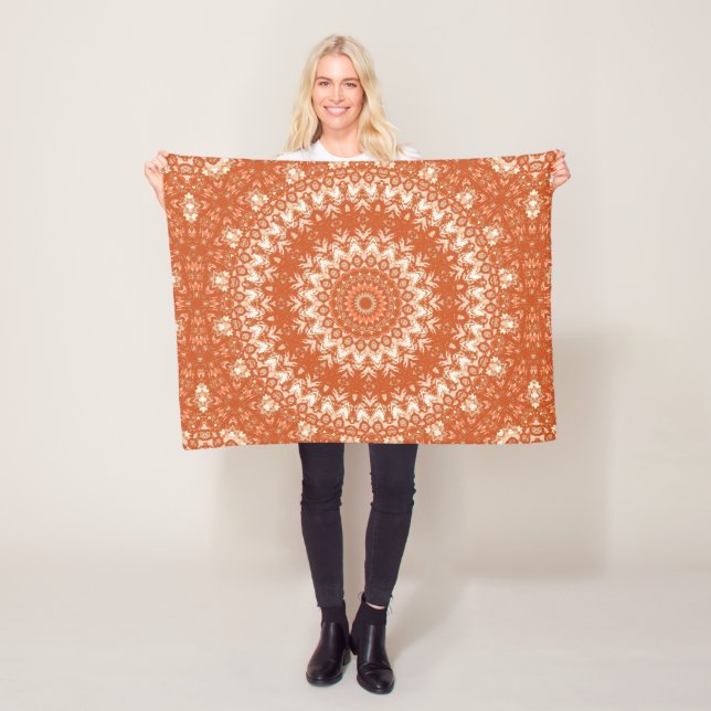 Orange Mandala. Fleecedecke (Beispiel)