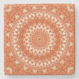 Orange Mandala. Steinuntersetzer