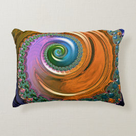 Orange Mandelbrot Wirbel Accent Cushion Dekokissen
