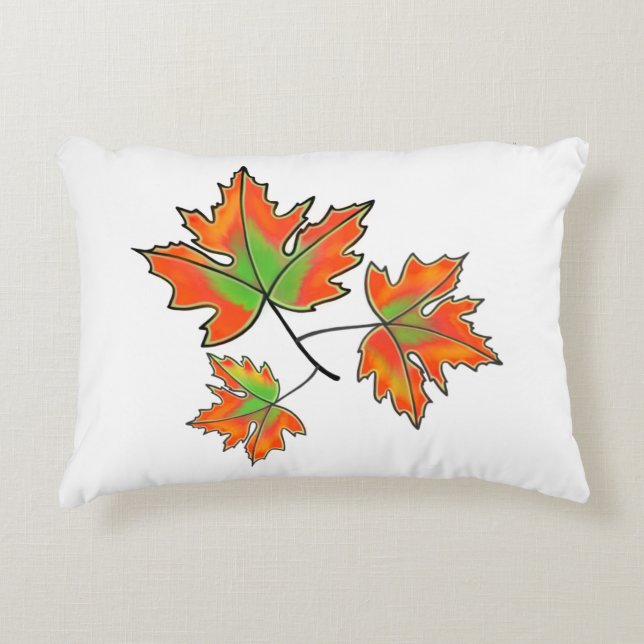 Orange Maple Leaf Dekokissen (Vorderseite)