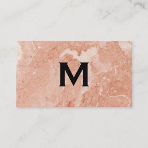 Orange Marble   Monogramm Visitenkarte
