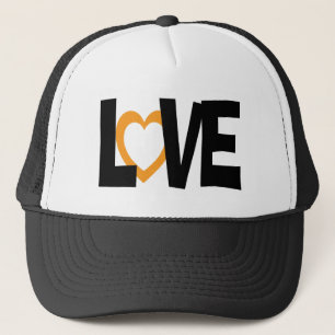 Orange mariage de mots coeur d'amour casquette