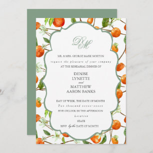 Orange Mariage Set Basil Green Invitation