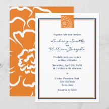 Orange Marigold Blume Floral and Blue Wedding