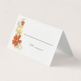 Orange & Marigold Bold Floral Wedding Platzkarte