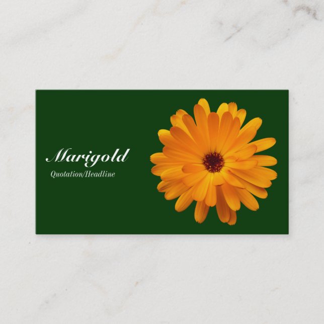 Orange Marigold - Dunkelgrün 003300 Visitenkarte (Vorderseite)