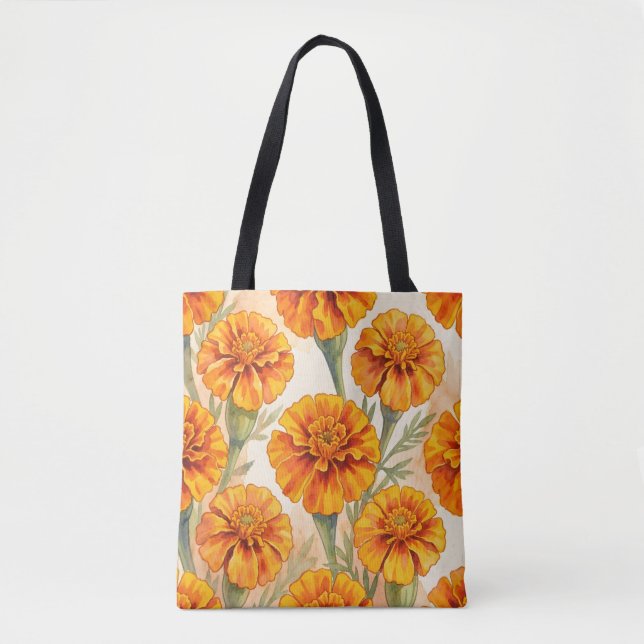 Orange marigold flowers pattern tasche (Vorderseite)
