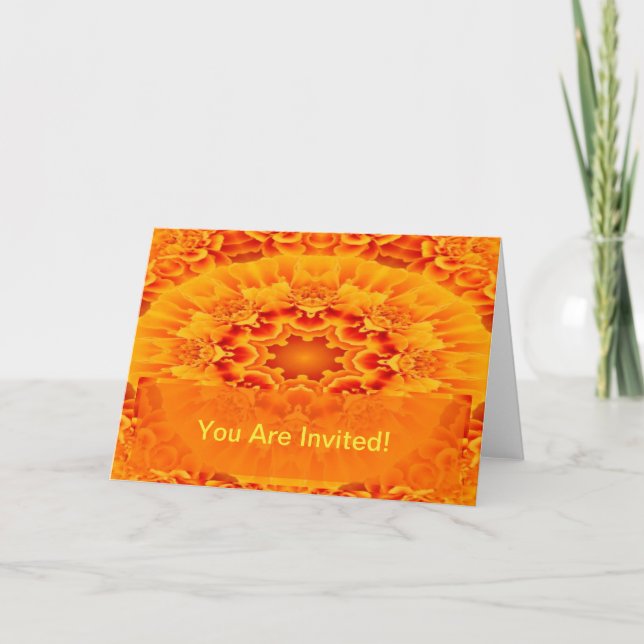 Orange Marigold Mandala Feiertagskarte (Vorderseite)