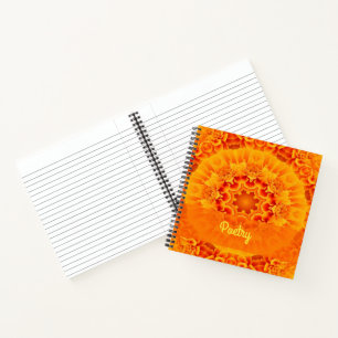 Orange Marigold Mandala Notizbuch