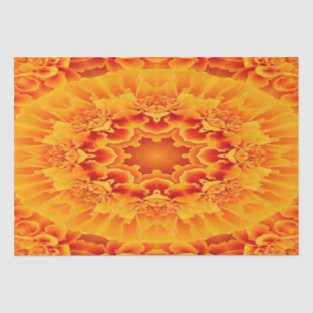Orange Marigold Mandala Seidenpapier (Vorderseite)