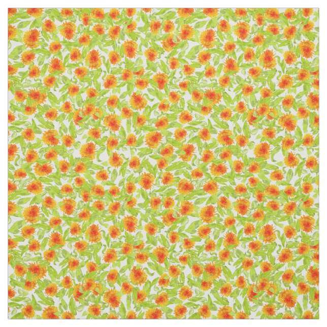 Orange Marigold Pattern auf rosa Blumengestein Stoff (Muster)