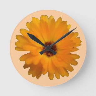 Orange Marigold Wall Clock Runde Wanduhr