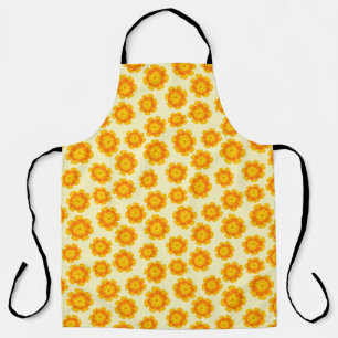 Orange Marigolds Hand-Illustrierte florale botanis Schürze