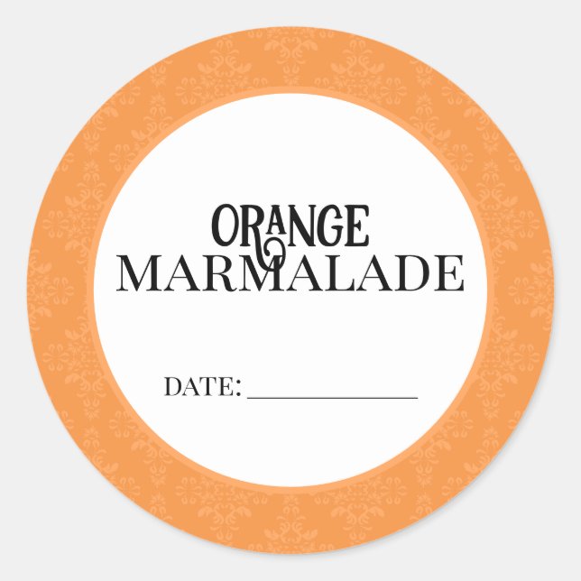 Orange Marmalade Canning Lid Labels Runder Aufkleber (Vorderseite)