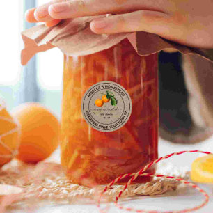 Orange Marmalade Kraft Paper Canning Jar Labels Runder Aufkleber