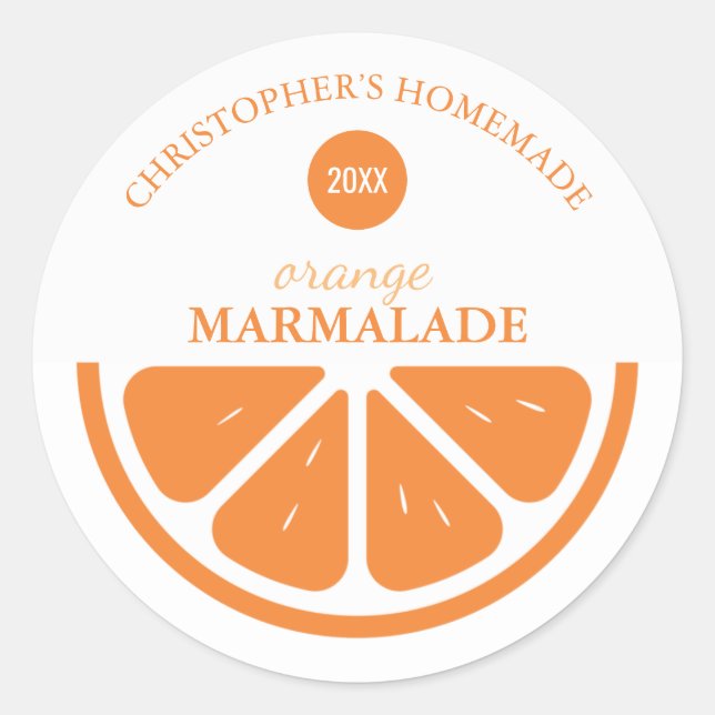 Orange Marmalde Runder Aufkleber (Vorderseite)