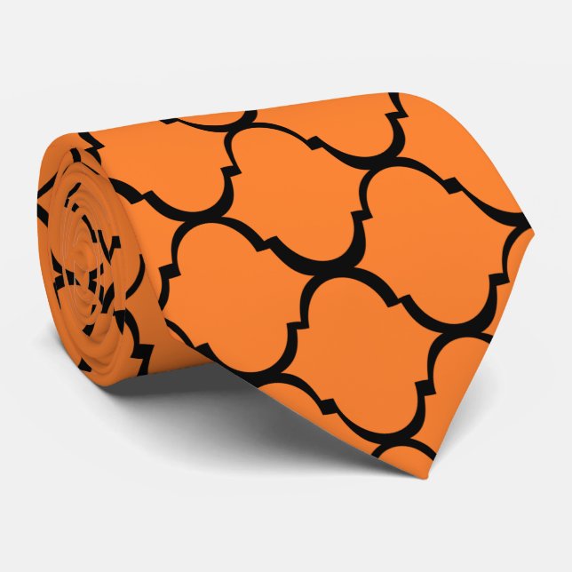 Orange marokkanisches Design Krawatte (Gerollt)