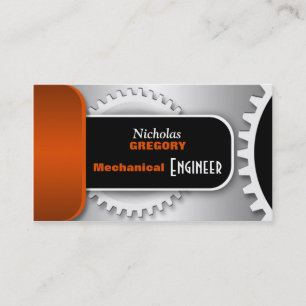 Orange Maschinenbauingenieur-Gang-Visitenkarten Visitenkarte