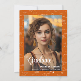Orange Math College Script Photo Graduation Ankündigung