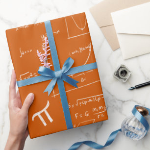 Orange mathematische Formeln Gleichungen Geburtsta Geschenkpapier