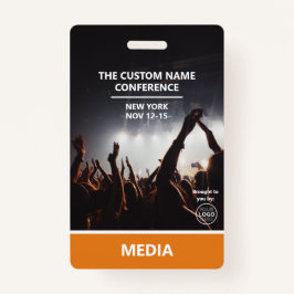 Orange Media Access Pass QR Code Custom Conference Ausweis