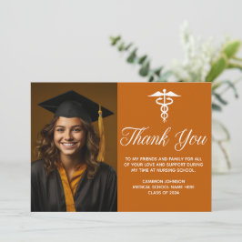 Orange Medical School Abschluss Foto Custom Dankeskarte