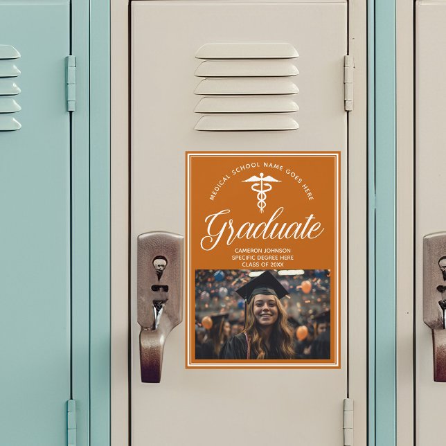 Orange Medical School Foto Abschluss Magnet Card (Von Creator hochgeladen)