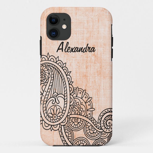 Orange Mehndi Motif BT iPhone 5 Fall Case-Mate iPhone Hülle (Rückseite)