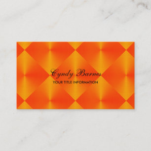 Orange Metallic Look Diamond Tiles Visitenkarte