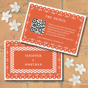 ORANGE MEXICAN PAPEL PICADO ENCLOUSURE CARD