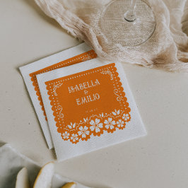 Orange | Mexican Papel Picado Wedding Serviette