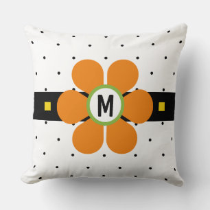 Orange Mid Century Moderne Blume Power Kissen