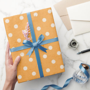Orange Mimolette Vintag Polka Dot Wrapping Paper Geschenkpapier