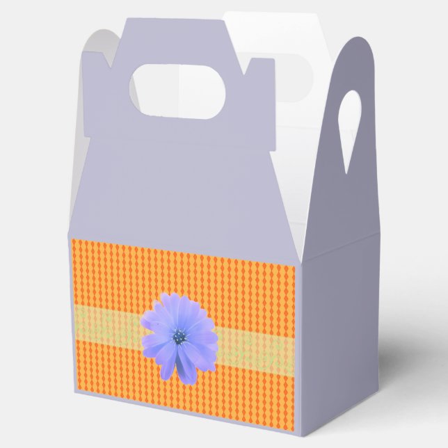 Orange Mini Diamond Muster mit Blume Geschenkschachtel (Geöffnet)