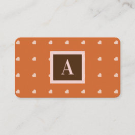 Orange Mini Hörer Hintergrundmonogramm gebrannt Visitenkarte