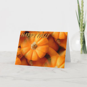 Orange Mini Pumpkins und Gourds fallen Gruß Karte
