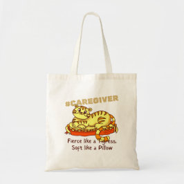 Orange Mini Tigress on Pillow Cartoon Tragetasche