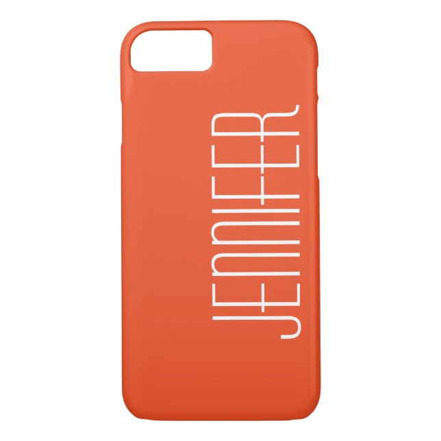 Orange, Minimalistisch, Riesenjumbo-Name, Case-Mate iPhone Hülle (Rückseite)