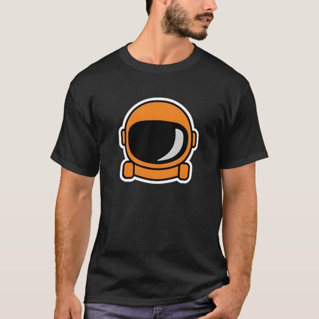 Orange Minimalistischer Astronaut, Astronaut Liebh T-Shirt (Vorderseite)