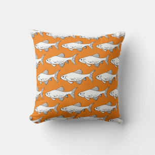 Orange Minnow Pattern Fish Kissen