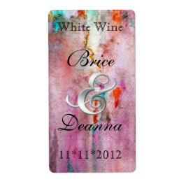 Orange Mist Wedding Wine Label