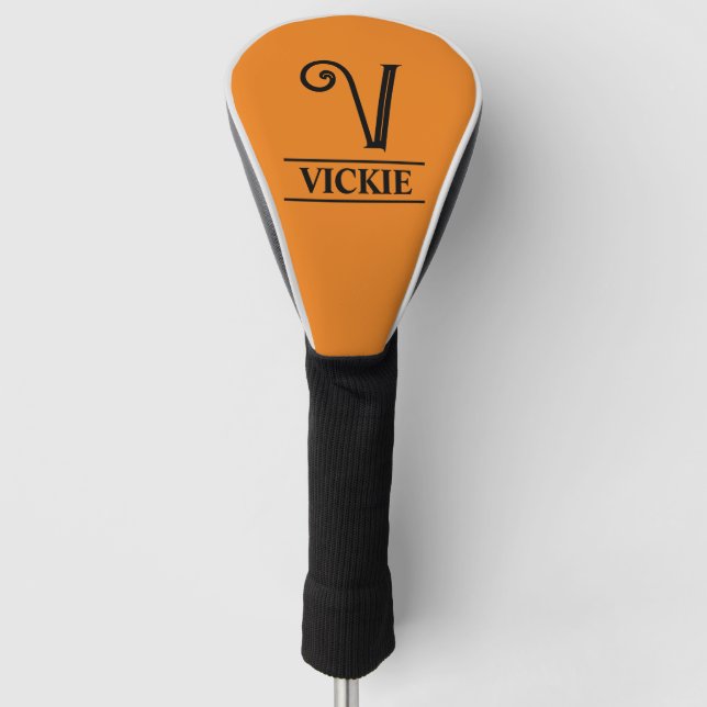 Orange Mit Monogramm Golf Head Cover Golf Headcover (Vorderseite)
