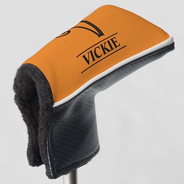Orange Mit Monogramm Putter Golf Head Cover Headcover (3/4 Vorderseite)