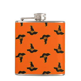 ORANGE MIT SCHWARZEN HALLOWEEN WITCHES HATTEN FLACHMANN