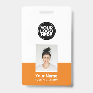 Orange Mitarbeiter - Foto, Barcode, großes Logo, N Ausweis
